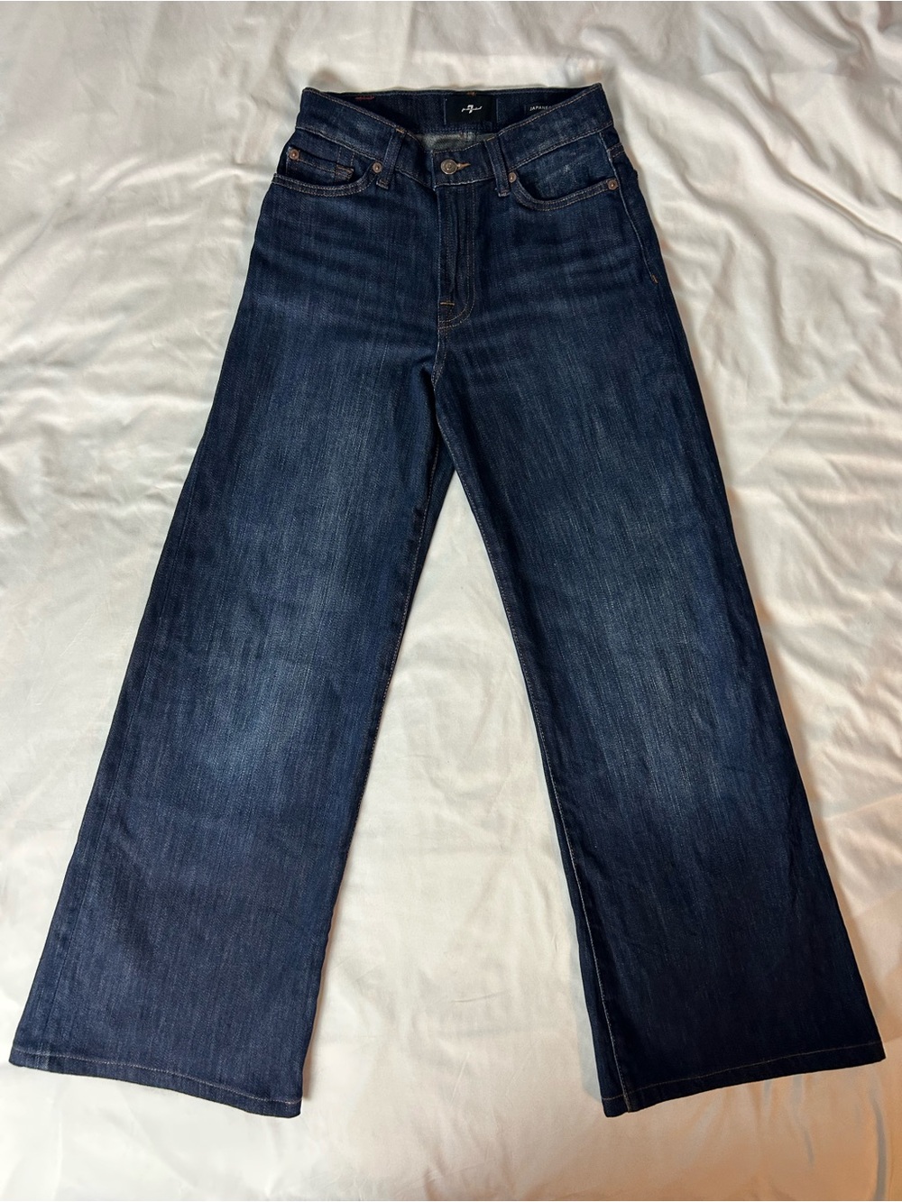 7 For All Mankind Lotta Tailorless High-Rise Wide-Leg Jeans Deep Sea – 26